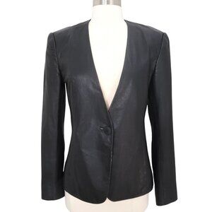 THEYSKENS THEORY leather Jabine blazer jacket sz 6